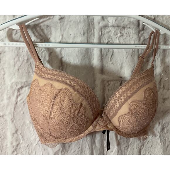 Victoria's Secret Bombshell Lace Push-up Plunge Bra 32 DD Mauve - Picture 3 of 6